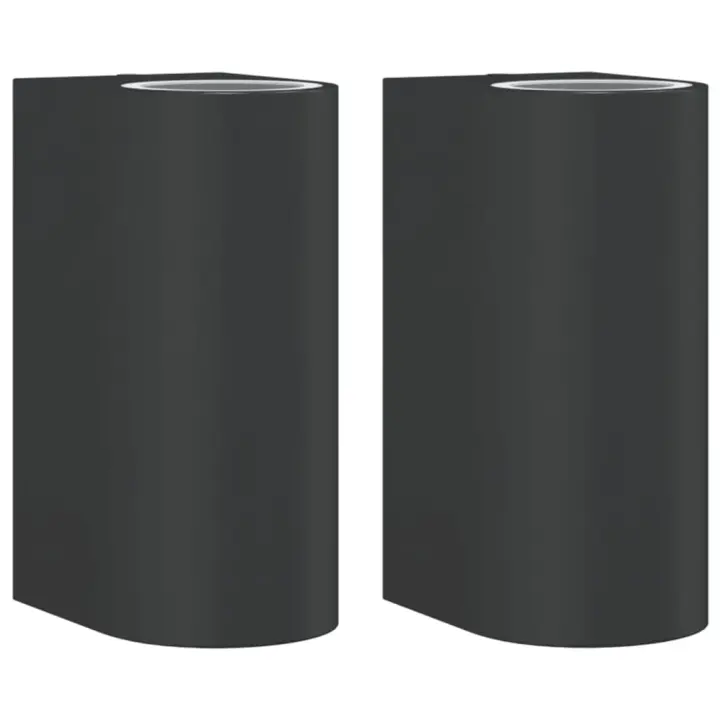 vidaXL Lámparas de pared de exterior (2 unidades) aluminio fundido negro Con sensor No, Sí - 1