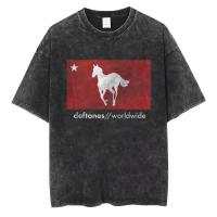 Camiseta Deftones Rock Band Blanco Vintage Lavado Para Hombres Y Mujeres Harajuku Gótico Verano Casual Streetwear Top Hip Hop Y2k - details 8