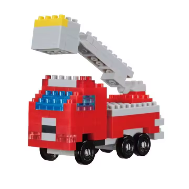 PLAYZOCO Bloques de construcción diseño Camión Bomberos, Kit de construcción de camión de Bomberos, Set de Bloques Camión Bomberos, Juguetes de construcción, Juguetes Aprendizaje, A Partir de 8 años - 1