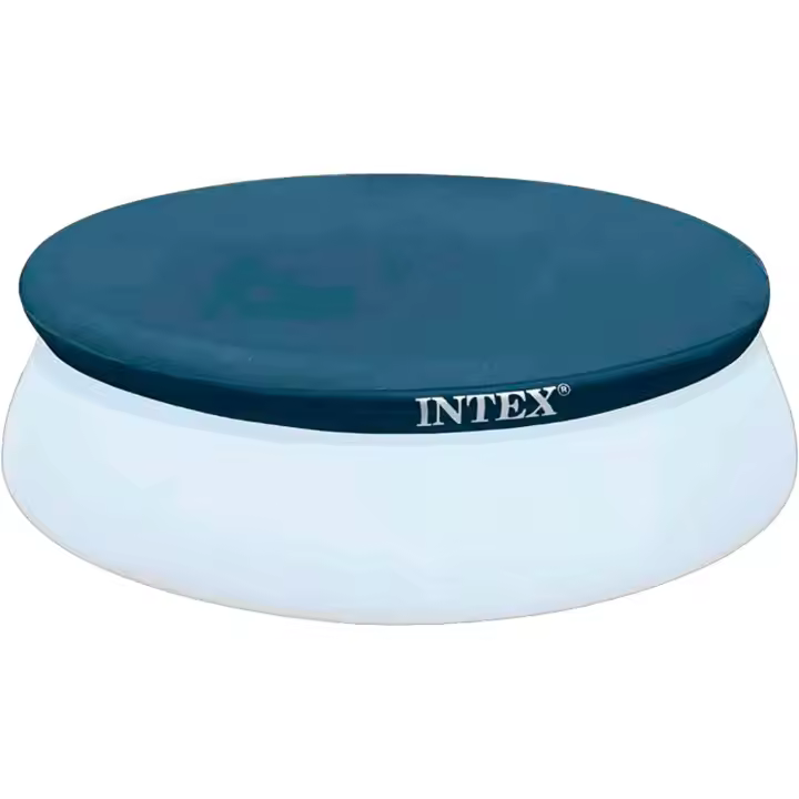 Intex 28020 Easy Pool Cover, PVC, Blue, Tamaño del cobertor 221 cm para piscinas que midan en la parte inferior 244 cm - 1