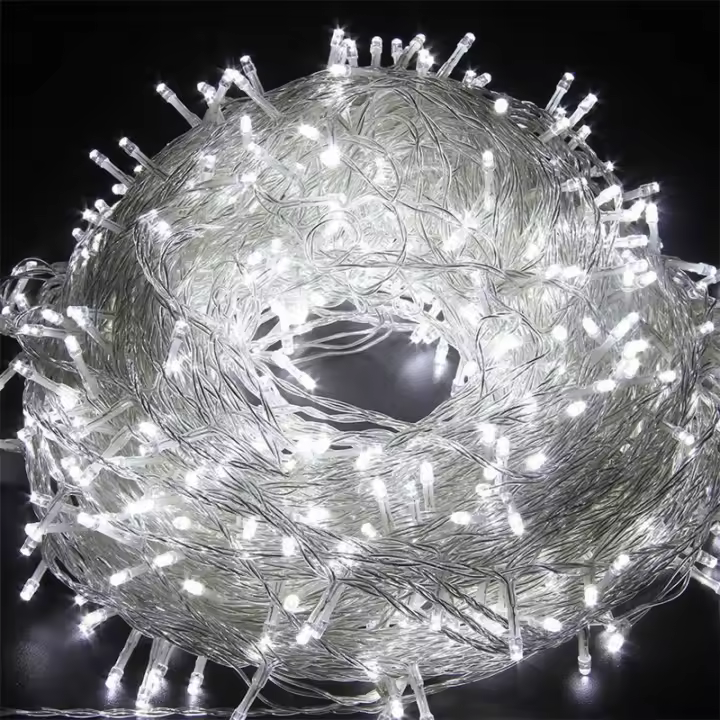 Luces De Cadena LED Para Año Nuevo EU Plug 2026 Decoración De Calle Exterior Navidad Fiesta Bodas Luces De Navidad Multicolor Blanco Cálido - 1
