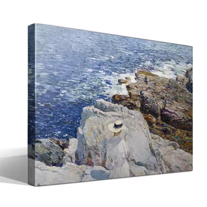 Cuadro Canvas The South Ledges, Appledore de Frederick Childe Hassam - Lienzo de Algodón 100% - Bastidor de Madera 3x3cm - Alta Resolución - Fabricado en España - 1