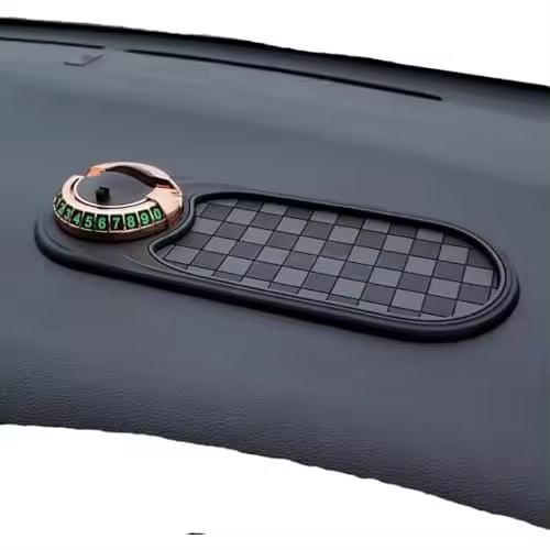 Alfombrilla antideslizante multifunción para coche, soporte universal para teléfono, almohadilla giratoria antideslizante para salpicadero con número de estacionamiento temporal y almohadilla grande para teléfono, gafas de sol, llaves y otros dispositivo - 1