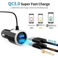Transmisor FM Bluetooth 5,0, adaptador de radio inalámbrico, Kit Manos libres para Coche, QC3.0 y Luz de Colores - details 0
