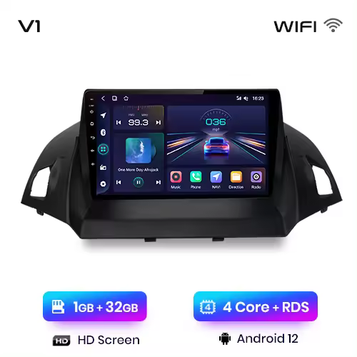 Junsun  Android 13 inalámbrico CarPlay Android Auto Radio para Ford Escape Kuga 2 C-MAX 2013 2014 2015 2016 coche Multimedia navegación GPS autorradio - 1