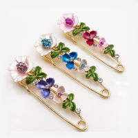 Broche De Flor Elegante Para Mujer Con Diamantes Y Enamel Broche De Collar Para Trajes Y Abrigos Joyería De Moda Regalo - details 4