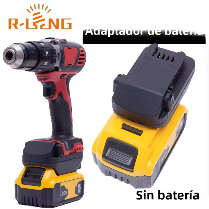 Adaptador De Conversor De Batería DeWalt 18V Li-ion Para Herramientas Inalámbricas Milwaukee 18V Con LED Y USB (Sin Batería) - 1