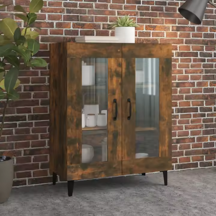 vidaXL Aparador de madera de ingeniería roble ahumado 69,5x34x90 cm - 1