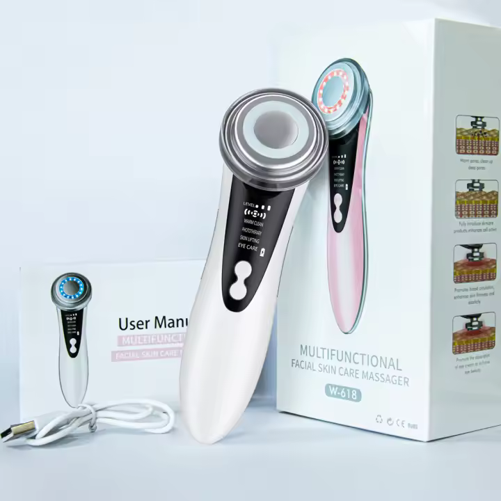 Masajeador Facial EMS 5 En 1 Con Terapia De Luz LED Y Vibración Sonica Ion Para Rejuvenecimiento De Piel Y Levantamiento Antiarrugas Dispositivo De Belleza - 1