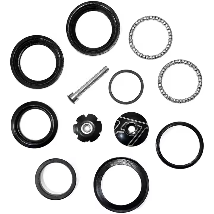 Juego De Manillar Para Bicicleta De Montaña Resistente Aleación Bicicleta Sin Tornillo Durable 1-1/8 Pulgadas Para Tubo De Cabeza 44mm Piezas De Bicicleta Negro - 1
