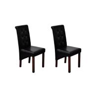vidaXL Sillas de comedor 2 unidades cuero sintético en color Marrón/Blanco/Negro | cómodas modernas ergonómicas para comedor cocina salón hogar - details 2
