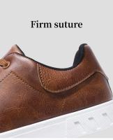 Zapatos Casuales De Cuero Para Hombre Diseño Moda Mocasines Marrones Comodidad Al Aire Libre Plano Antideslizante Zapatos De Patinaje Para Hombre - details 8