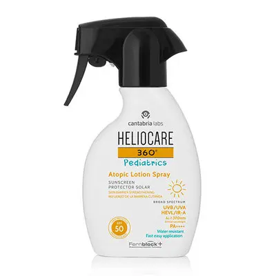 Cantabria Labs Heliocare 360 Pediatrics Atopic Lotion Spray SPF 50+  250 ml Water Resistant Facil Aplicacion Resistente al Agua  Fernblock Piel Atopica Piel Sensible - 1