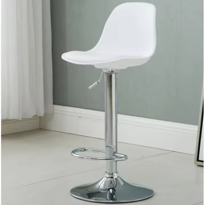Silla giratoria de Bar alta ajustable, asiento nórdico moderno, elevador de escritorio frontal con taburete alto, respaldo de moda, silla de Bar con patas de Metal de estilo nordic,sillas de comedor - 1