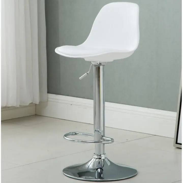 Silla giratoria de Bar alta ajustable, asiento nórdico moderno, elevador de escritorio frontal con taburete alto, respaldo de moda, silla de Bar con patas de Metal de estilo nordic,sillas de comedor - 1