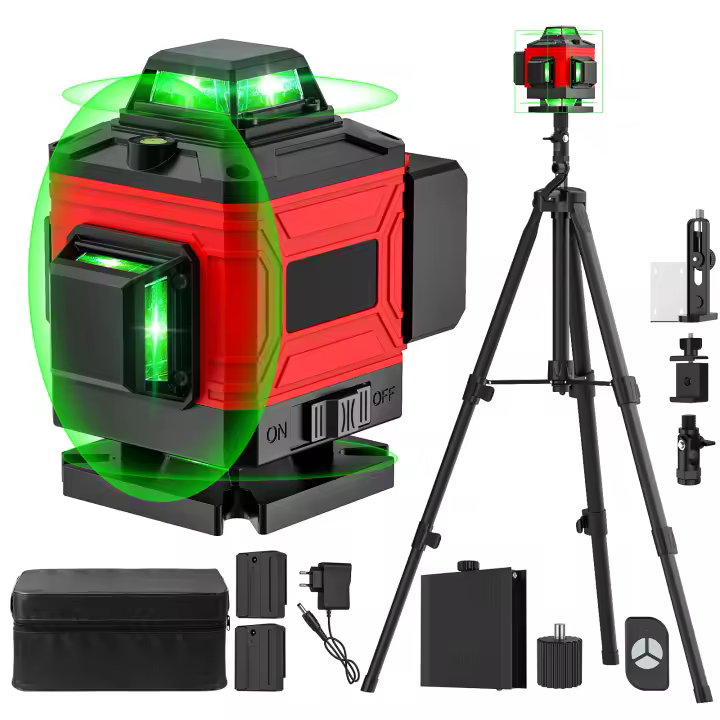 Nivel láser multifunción 4D 16 líneas 360 ° Máquina de nivel láser autonivelante, instrumento de nivel recargable por con soporte para trípode - 1