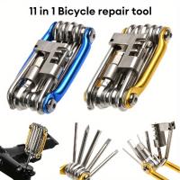 Kit De Reparación De Bicicleta Portátil Multifuncional 11 En 1 Para Ciclismo Al Aire Libre Herramientas De Acero Para Mantenimiento De Vehículos De Movilidad - details 6