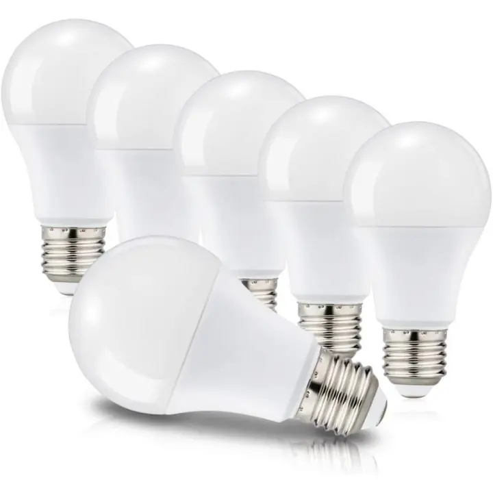 Bombillas LED E27 A60 12W Equivalente a 100W, Casquillo Edison Tornillo, 6000K Blanco Frío, 1150 Lm, 220-240V, Pack de 6, No Regulable - 1