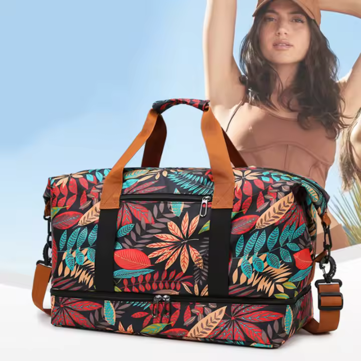 Bolsa De Gimnasio De Viaje Portátil Para Hombres Y Mujeres Bolso Cruzado De Hombro Con Mano Para Exterior Duffel Weekender Yoga Bolsa De Secado Seco Y Húmedo Separación Para Deportes De Entrenamiento - 1