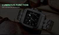 Reloj De Pulsera De Lujo Para Hombres MEGIR De Acero Inoxidable Cuarzo Emprendedor Con Dial Grande Luminoso Cronógrafo Resistente Al Agua Estilo Business - details 7