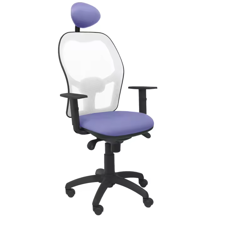 Silla de Oficina Ergonómica Piqueras Y Crespo con Malla Blanca y Asiento Bali Azul Claro - 1