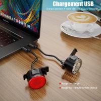 Luz de la bicicleta del LED, luz delantera y posterior recargable del USB, luz impermeable de la bicicleta de IPX4 LED, 6 modos del brillo, convenientes para todas las bicicletas y toda la clase de condiciones meteorológicas - details 2