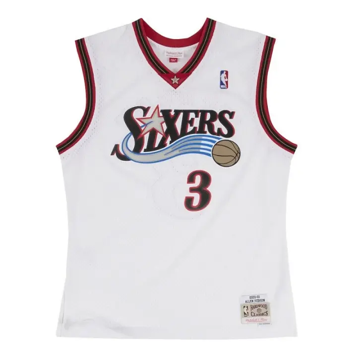 Camiseta Allen Iverson Philadelphia Sixers 76Ers - 2000-01 Swingman Blanca. - 1