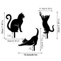 Estatua De Jardín De Gato De Hierro Artístico Silueta Impermeable Y Resistente Al Clima Decoración De Jardín Y Atrás Del Hogar Gato Negro - details 1