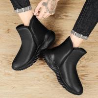 Botas De Invierno Para Hombre YRZL Negras Con Peluche Cálido Antideslizantes Ligeras Y Confortables Zapatos De Piel Artificial Cubierta Del Tobillo - details 13