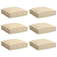 Cojín exterior vidaXL Juego de 6 Beige Poliéster 40 x 40 x 8 cm - details 1