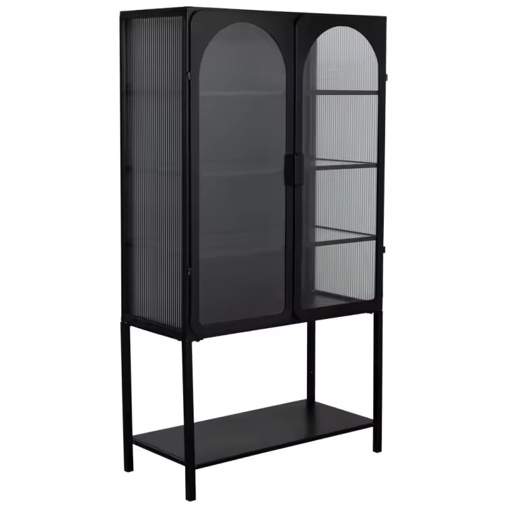 Vitrina de metal lac negro de 2 puertas 88x44x160 - 1