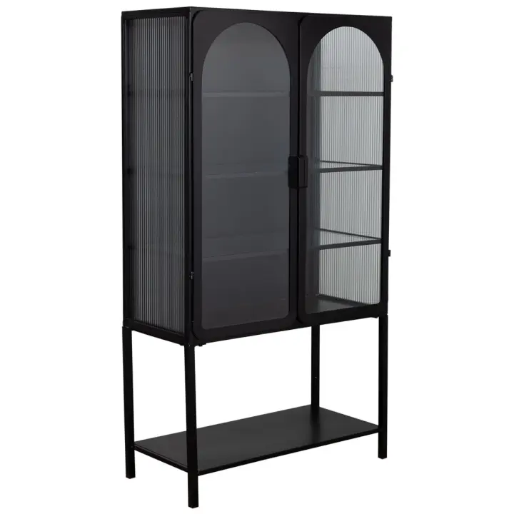 Vitrina de metal lac negro de 2 puertas 88x44x160 - 1