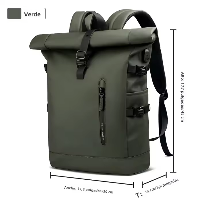 Mochila Heroic Knight Para Hombres Y Mujeres Impermeable Con Capacidad Grande Para Viajes Y Deportes Con Compartimento Para Portátil De 15.6 Pulgadas Material Oxford - 1