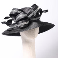 Sombrero Derby Elegante De Navidad Para Mujer Con Plumas Y Diamantes Anversa De Fiesta Casaca De Busto Broche Anversa De Busto - details 0