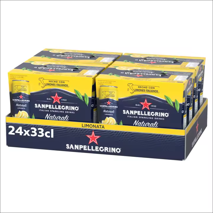 SAN PELLEGRINO Naturali Refresco de Limón - Pack de 24 Latas de 33cl, Deliciosamente Refrescante. ¡La Elección Saludable para Cada Momento del Día! - 1