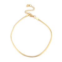 Pulsera De Tobillo Clásica En Acero Inoxidable Para Mujer Joyería De Playa De Moda Regalo 1 Pieza Longitud 23cm Disponible En Oro Y Plata - details 0