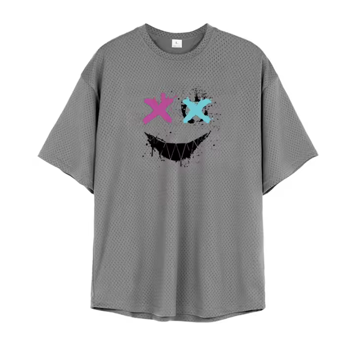 Camiseta De Hombre Transpirable De Malla Para Verano Secado Rápido Gimnasio Fitness Musculado Suelta Oversize Deporte Camiseta Corta Tee Tops - 1