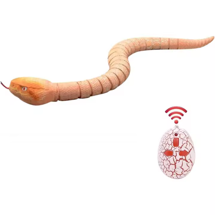 Serpiente de juguete con control remoto realista, juguete de serpiente de cascabel de simulación de movimiento rápido, robot de juguete con batería, controlador de huevo de serpiente con carga USB (naranja) - 1