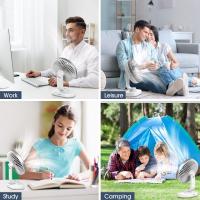 Ventilador Automático ostilante Silencioso, cateria de 4000 mAh y ventilador de Mesa USB de alto flujo de Aire, ventilador Pequeño portátil de 4 velocidades para Oficina, hogar y Exterior O - details 2