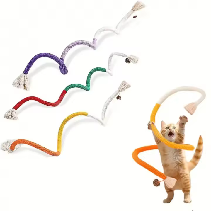 3pc, Juego De Cuerda Para Morder De Gato, Cuerda Para Moler Los Dientes De Gato, Juego Duradero De Limpieza Oral Para Gatos, Juego Masticable Para Gatos De Interior - 1