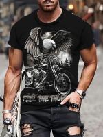 Camiseta De Motociclista 2024 Para Hombres Estilo Vintage Con Impresión 3D Corta Cuello Redondo Oversize Moda De Calle Tejido Poliéster - details 22