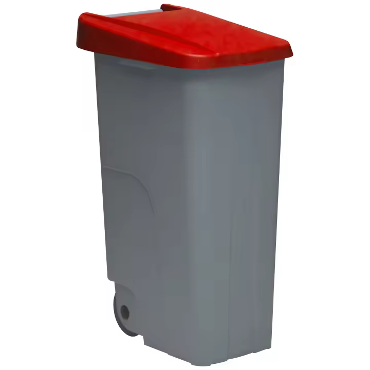 Denox Contenedor Reciclaje 110 Litros Cerrado Encajable con Ruedas - 1