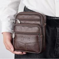 Bolso Bandolera Hombre De Cuero Genuino Nueva Vertical Multifuncional Bolso De Hombro Estilo Casual Viaje Mensajero - details 6