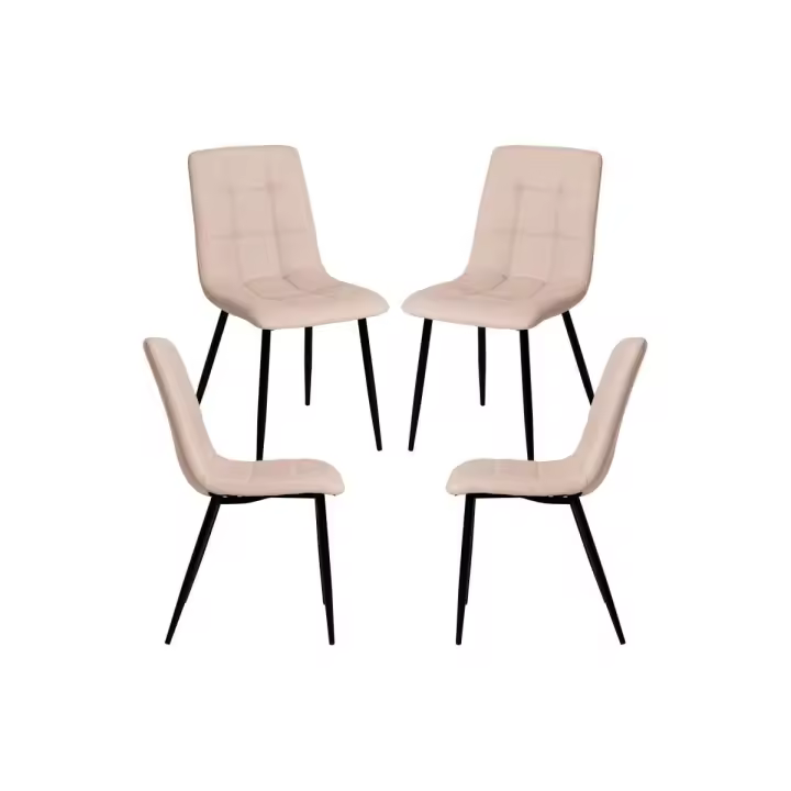 Pack 4 Sillas Stuhl Polipiel - Beige - 1