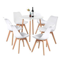 ORION91 Conjunto de 4 Sillas SIRIO Acolchada Color Amarillo y Mesa Rectangular 110 cm Color Blanco - Estilo Nórdico Ideal para Comedor, Salón, Terraza Conjunto - SpazioLuzio - details 0