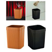 Cesta De Basura Redonda De Rotura Tejida En Rattan Compacta De Plástico Para Interiores Y Exteriores Adecuada Para Dormitorio Cocina Patio Y Coche - details 3