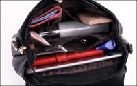 Bolso De Hombro Negro Para Mujer De Cuero PU Color Sólido Bolso Cruzado Mensajero Monedero Mano Bolsos De Moda - details 23
