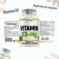 FULLGAS - Vitamin D3 + Magnesio Bisglicinato - 120 caps *PACK 2* = 240 Caps * Vitamina D3 (4000 UI) y magnesio (250 mg) en fórmula sinérgica y con la forma más biodisponible: colecalciferol y bisglicinato. Apta para vegetarianos, sin gluten ni lactosa. - details 1