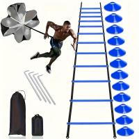 Set De Entrenamiento De Fútbol Con Ladder De Agilidad Paracaídas De Resistencia Y Clavos Para Terreno Duradero Y Funcionalidad De Entrenamiento - details 1
