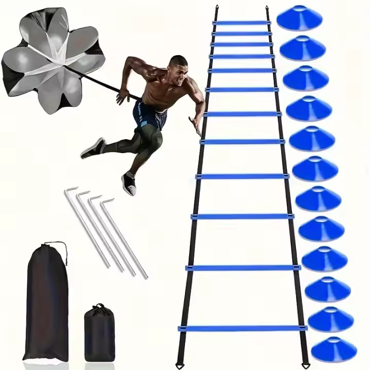 Set De Entrenamiento De Fútbol Con Ladder De Agilidad Paracaídas De Resistencia Y Clavos Para Terreno Duradero Y Funcionalidad De Entrenamiento - 1